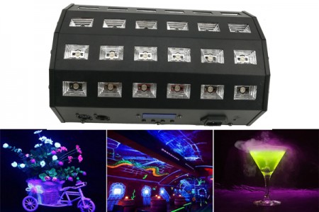 PALETA LED 24x3w UV ULTRAVIOLETA FIESTA FLUOR 24X3W CUBRE 80 METROS
